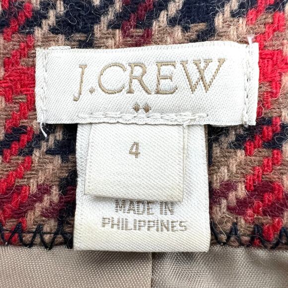 J. Crew Factory Schoolboy Wool Plaid Lined Blazer Autumn Colors Size 4 - Picture 7 of 10